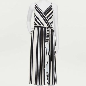 Striped strappy midi dress